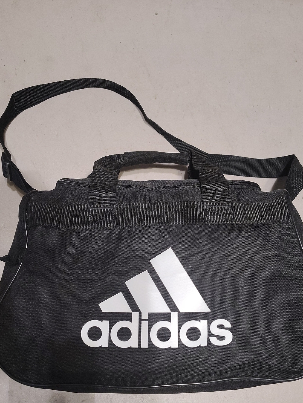 adidas Black Duffel Bag with White Logo